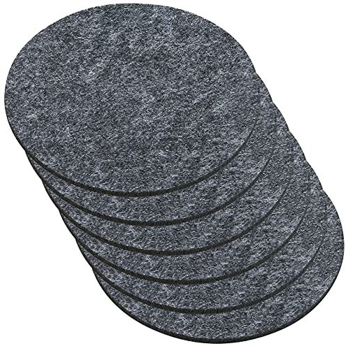 Rosenstein & Söhne Filzuntersetzer: 6er-Set Abwaschbare Univeral-Filz-Untersetzer, dunkelgrau, Ø 10 cm (Filzgleiter, Tasse Tischdeko Topf Pfanne Teller, Teegläser)