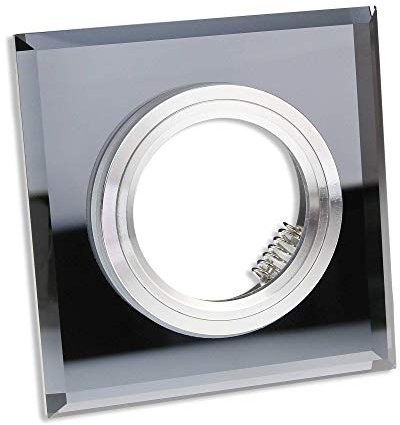 10x Einbaustrahler Rahmen schwarz - eckig aus Glas flach - Einbaurahmen für GU10 MR16 Leuchtmittel - Ø60-70mm Bohrloch Einbau-Spot Strahler Einbauleuchte