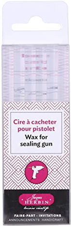 Jacques Herbin 35802T - Paquet de 6 bâtons de cire à cacheter spéciale pour pistolet, Transparent. Fabriqué en France