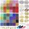 17311pcs 48 Farben Perlen zum Auffädeln, 3mm Rocailles Perlen, Perlen Set, Glasperlen zum Auffädeln, Perlen für Armbänder Ketten Ringe Handykette Schmuckherstellung, Perlenset mit 655pcs Zubehör
