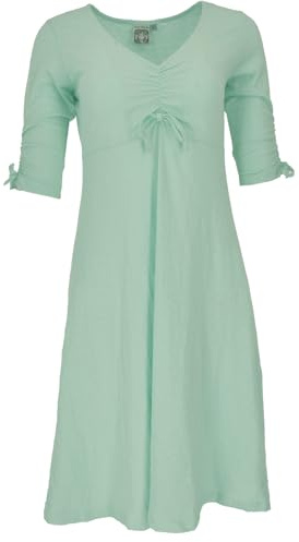 GURU SHOP Midikleid aus Bio-Baumwolle, Basic Kleid Organic - Seagreen, Damen, Size:XL