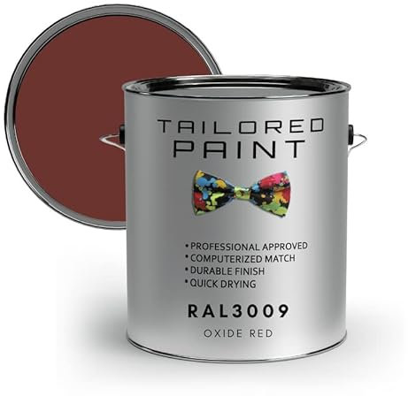 RAL3009 Oxide Red Direct To Metal 1k Brush or Spray On Paint Gloss Smooth Finish Exterior & Interior (All-in-One Primer, Undercoat & Topcoat - Corrosion & Rust Resistant)