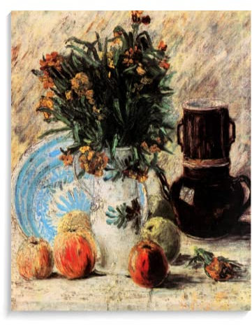 Malen Nach Zahlen Erwachsene Landschaft 40X50Cm Berühmte Gemälde Van Gogh-Vase With Flowers Coffeepot And Fruit,Paint By Numbers Kinder Leinwand Acryl,C10