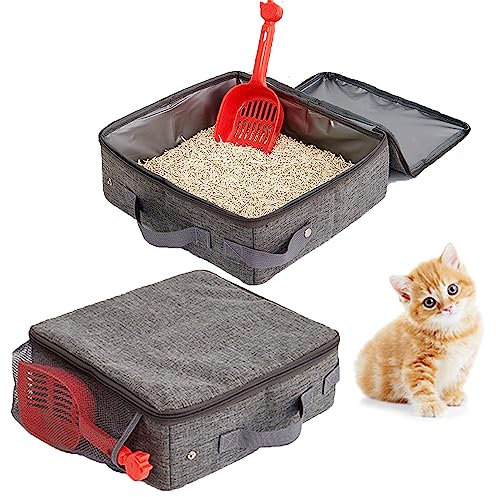 Katzentoilette, Tragbare Faltbare Katzentoilette, Faltbare Tragbare Katzentoilette, Katzen Katzenklo, Kann als Kätzchentoilette, als Kätzchenbett, 30 x 30 x 11cm