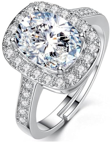 Youbella Solitaire Crystal Jewellery Silver Plated Ring For Women (Silver)(Ybrg_20019)