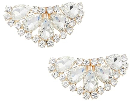 1 Paar Elegante Schuhclips Strass, Luxuriöse Blumen form Hochzeit Schuhclips, Elegante Gold Schuhschnalle, Damen Brautschmuck für Hochzeitsfeier, Abnehmbare Schmuckclips für Schuhe Kleid Schal Tasche