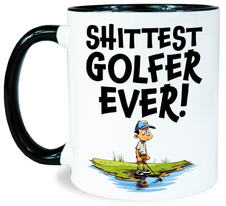Reactive Brands MUGEMS Shittest Golfer Ever Mug - Funny Golf Lover Gifts, Golf Gift Idea for Men, Dishwasher Safe Premium Mugs Novelty Cup, Secret Santa, Christmas Ball