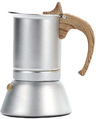 OQHAIR Caffettiera Moka in Stile Italiano in Alluminio per cappuccini, Adatta per l'uso su fornelli a Gas elettrici e da Campeggio, 150 ml