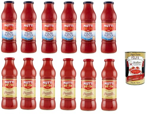 Italian Gourmet Testpaket Passata di Pomodoro 6 x 700g Polpa 6 x 690g Set | Passato fine, pezzi rustici; 100% Tomaten aus Italien, ideale Basis für, Gesamtnettogewicht 4,2 kg + Kostenlos Polpa 400g