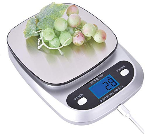 Bilancia elettronica intelligente da 1 g/0,1 g Bilancia da cucina ad alta precisione per cottura al forno Bilancia per conteggio impermeabile, ricarica USB (10KG/1G)