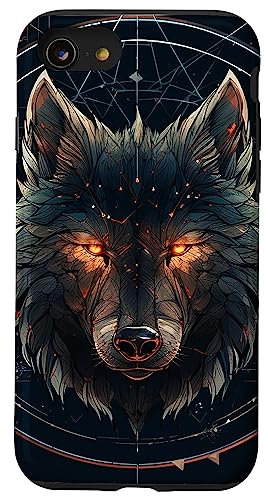 Linienkunst Wolf Hülle für iPhone SE (2020) / 7 / 8