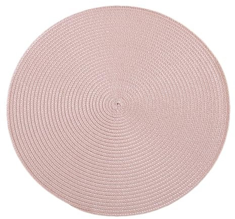 Ueiwffzo Runde Platzsets 4er Set Hitzebeständige Geflochtene Platzsets für Küchentisch 38cm Waschbare Tischsets für Küche Hochzeit Weihnacht (Rosa)