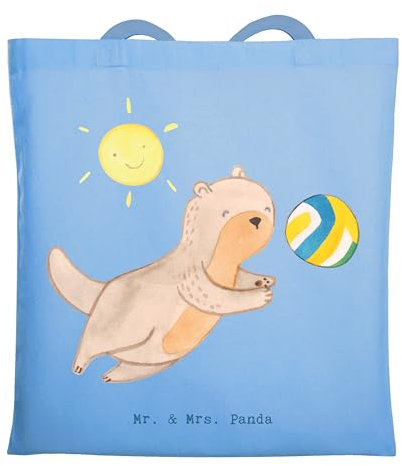 Mr. & Mrs. Panda Tasche Otter Beachvolleyball - Geschenk, Volleyball, Festival, Schultasche, Tote Bag, Volleyballturnier, Laptoptasche, Ballsport, Umhängetasche