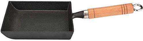 Eierpfanne-Mini-Bratpfanne Omelettpfanne aus Gusseisen mit Holzgriff Tamagoyaki-Bratpfanne Antihaftbeschichtung Unbeschichtet Quadratische kleine Pfanne Induktionsherd Gasherd Bratpfanne Topf vision