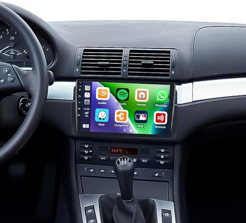 [1+32G] SIXWIN Android 13 Autoradio für BMW 3er E46 1999-2005 mit Wireless Carplay Android Auto, 9 Zoll Kapazitiver Touchscreen mit HiFi WiFi GPS Bluetooth FM/RDS