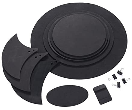 Mednkoku 10pcs Drum Mute Pads Fünf Drums DREI Becken Jazz Drum Silencer Pad Drumming Übungskissen, Trommeldämpferschaften