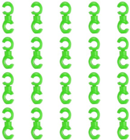 PATIKIL MTB Bike Brake Cable Clasp, 20pcs Rotatable Bicycle S-Hook Style Clip Cross Line Brake Gear Housing Cable Hose Guide for MTB Bicycle Road, Green