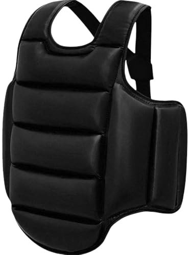 Vobumix Brustschutz Für Boxen, Kickboxen, MMA, Muay Thai, Körperschutz, Verstellbarer Schlagschutz, Kampfsport, Oberbauch, Rippen, Schutzpolster