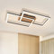 CBJKTX LED Deckenleuchte Modern Deckenlampe - Holz 3000K Warmweiß Schlafzimmerlampe Schwarz Rechteck Design 24W Küchenlampe Flurlampe Wohnzimmerlampe für Küche Wohnzimmer Schlafzimmer Esszimmer