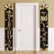80th Birthday Decorations - Gold Black Happy 80th Birthday Party Door Banner Porch Sign Banners Backdrop for Women Men 80 Years Old Indoor Outdoor Decor Supplies