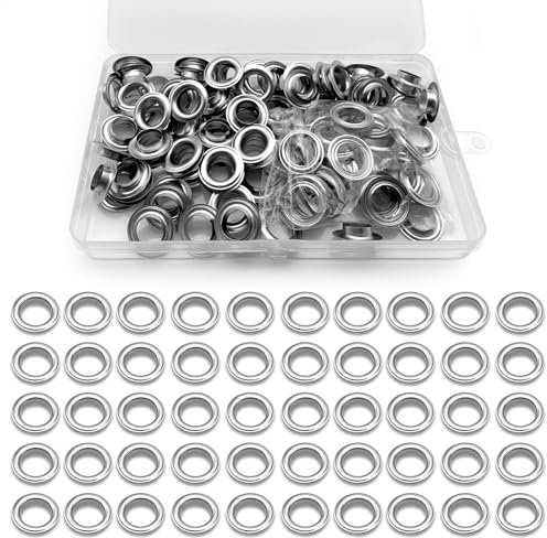 100 Pièces Oeillets Pour Baches, 12 mm Metal Oeillet Pour Bache pour Toile Bâche Chaussures Vêtements Chapeau