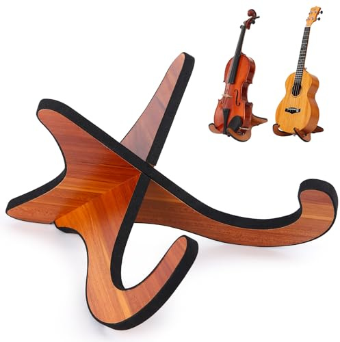 Ohlove Violin Ukulele Stand, Portable Wooden Stand for Mandolins, Banjo (1 Pack)