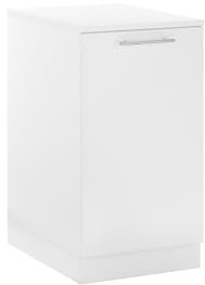 möbelando Spülenschrank >LAUNDREEZY< in Weiß mit höhenverstellbaren Füßen, 50x93x68 cm, beidseitig montierbarer Tür, Arbeitsplatte ohne Ausschnitte, ideal für Küche oder Hauswirtschaftsraum