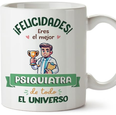 MUGFFINS Tazas para PSIQUIATRA hombre - En Español - Mejor Universo Trofeo - 11 oz / 330 ml - Regalo original y divertido