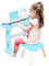 Maxmass 37 Keys Kids Piano Keyboard, Toddler Electric Piano with Stool, Microphone, Flashing Lights, Music Score, Record and Playback, Musical Instrument Electronic Keyboard for Boys Girls (Blue)