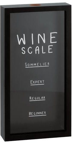 AD TREND Porta tappi sughero in mdf e vetro 15x4xh30 cm, ideale come raccoglitore di tappi da vino (NERO)