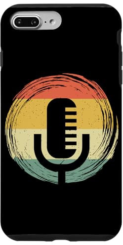 Custodia per iPhone 7 Plus/8 Plus Microfono vintage retrò a strisce