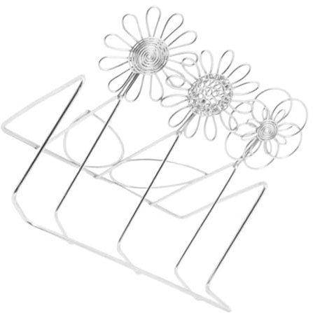 STOBOK Vertikaler Kartenhalter-präsentationsständer Aus Edelstahl Mit Floraler Ästhetik Multifunktionaler Schreibtisch-organizer Für Karten Und Telefone