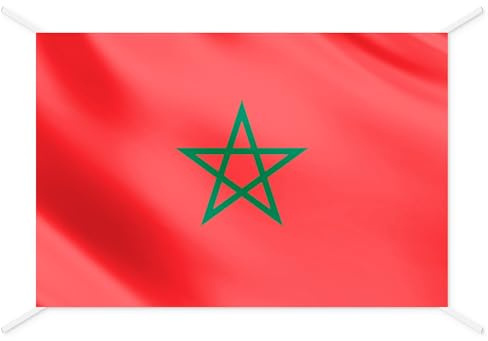 Drapeau Maroc officiel - Drapeaux du Monde pour intérieur et extérieur, drapeaux décoratifs et collection, drapeau francais inclus - Taille 144x93 cm