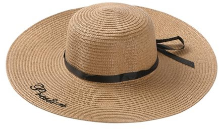 Dailygems Strohhut Damen Sonnenschutz Mit Namen Breite Krempe Sonnenhüte Für Frauen Personalisierte Strandhüte Für Frauen