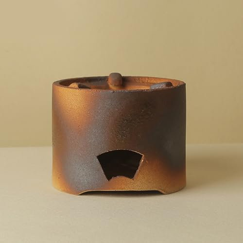 Tragbarer Holzkohleofen aus Ton, Mini BBQ Grill zum Kochen im Freien, ideal für Camping und kochendes Wasser, dient 1-3 Personen