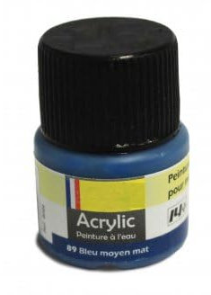 1 pot peinture de maquette : bleu moyen mat n° 89-12 ml - pour heller - accessoire maquette