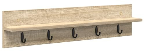 vidaXL Sonoma Eichenwandgarderobe 80 x 10,5 x 18 cm, Funktionsholz, moderner Flurorganizer, braun-beige