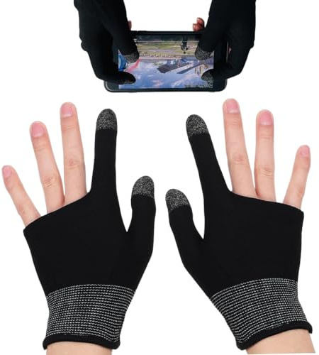 DIFLAX Mobile Game Finger Sleeve, Leitfähige Faser Touchscreen Handschuhe, Atmungsaktiv und Ultradünn, Anti-Transpiration, Geeignet für Android und iOS, Gaming Zubehör