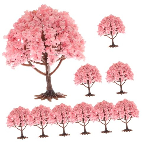 FUNOMOCYA 10 Pezzi Alberi Miniatura Artificiali con Base per Decorazioni Fatte Mano Finto per Presepe Paesaggi e Fotografia