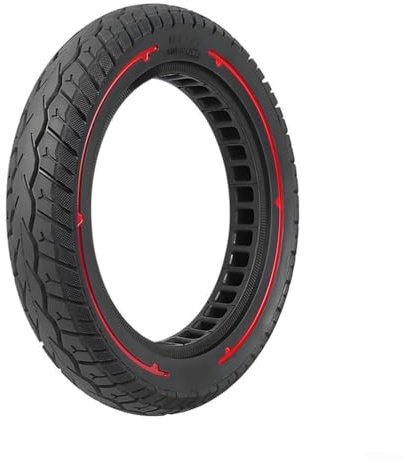 Für Elektrofahrrad und Roller Vollreifen 30,5 cm 12 x 2 125 Anti-Pannen-Gummireifen mit Design und Off-Road-Traktion (rote Linie)