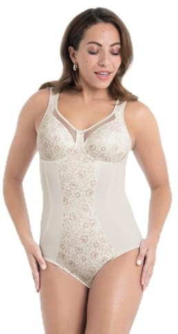 Anita Clara Art Komfort-Korselett – Damen Komfort-Body ohne Bügel mit dreigeteilten Cups, breiten Komfortträgern, semitransparenten Dekolleté-Blenden & seitlicher Formblende