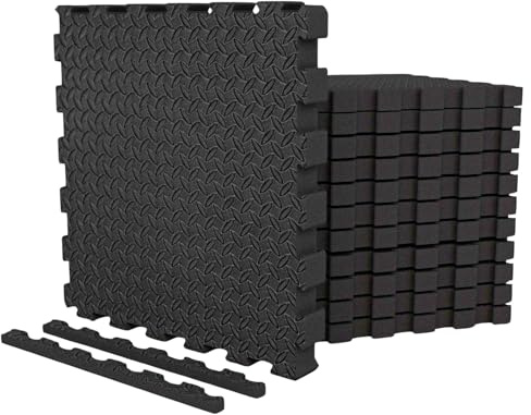 20mm High Density Thick Gym Floor Mats Foam Exercise Mats, Heavy Duty Interlocking Floor Tiles - EVA Flooring Mats for Garage Home Workout Fitness Equipment Swimming Pool Play Area (20-Mats)