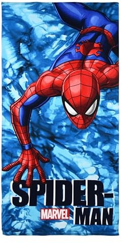 Spider-Man Badetuch 70x140 cm, Marvel Strandtuch Handtuch Kinder Jungen | leicht & schnelltrocknend · für Strand, Schwimmbad & Urlaub · Geschenk zum Kindergeburtstag · auch zu Ostern & Weihnachten