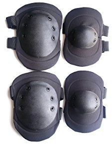 Starlingukpk - Rodilleras acolchadas para patines en línea, patinaje, ciclismo, pintura, color negro