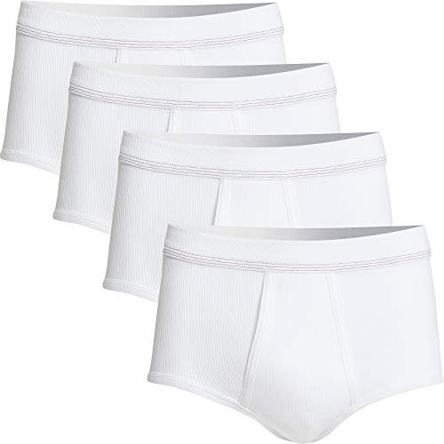 con-ta Herren-Slip 4er-Pack Doppelripp weiß Größe 6
