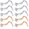 D.Bella Nose Rings 10Pcs 18G Nose Screw Rings Studs Surgical Steel Piercing Jewelry 2mm Clear CZ Silver