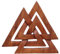 Windalf Handarbeit Wand Deko VALKNUT 24 cm Wikinger Wotans-Knoten Odin Deko Wandrelief Holz