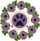 Purple Poppy and Wreath Car Window Sticker - Animals at War