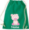 Shirtinstyle Turnbeutel Tiere Schwein Schweinchen mit Wunschnamen, Beutel Tasche, Farbe Kellygreen