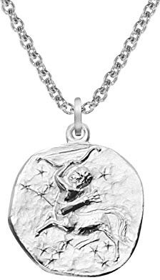 trendor Sternzeichen Schütze mit Halskette 925 Silber Ø 16 mm Tierkreiszeichen Anhänger Sterlingsilber für Damen, Herren oder Kinder, 08441-12-50 50 cm